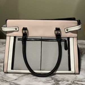 Chic Black and Gray Satchel bag with Structured Design